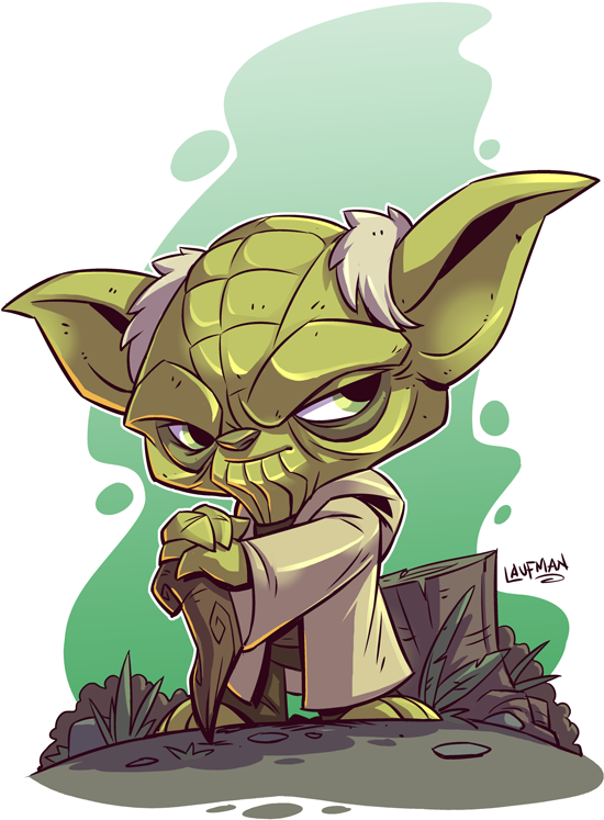 Chibi Yoda Cartoon Artwork PNG image