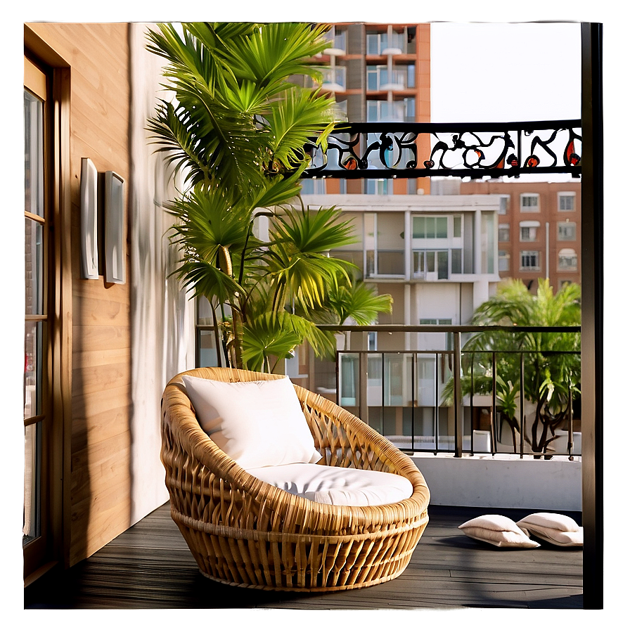 Chic Balcony Furnishing Png 06272024 PNG image