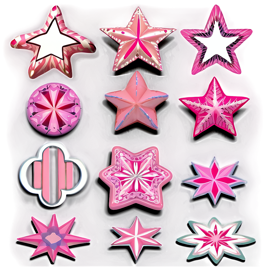 Chic Pink Stars Png 52 PNG image