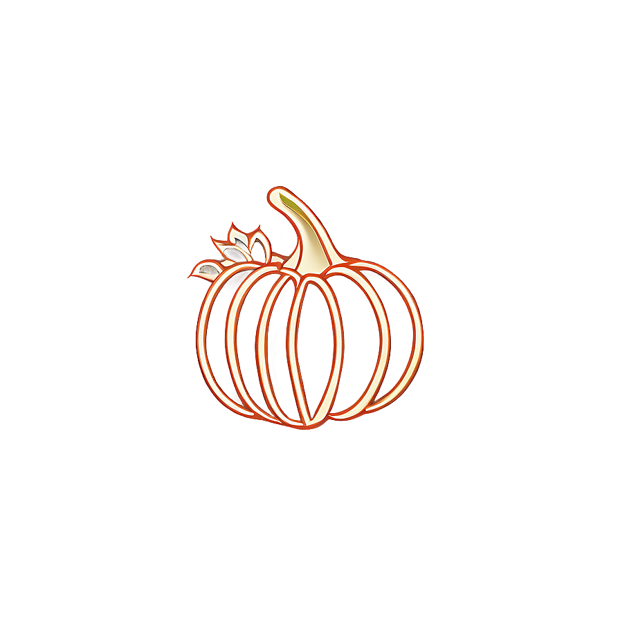 Chic Pumpkin Outline Motif Png 06202024 PNG image