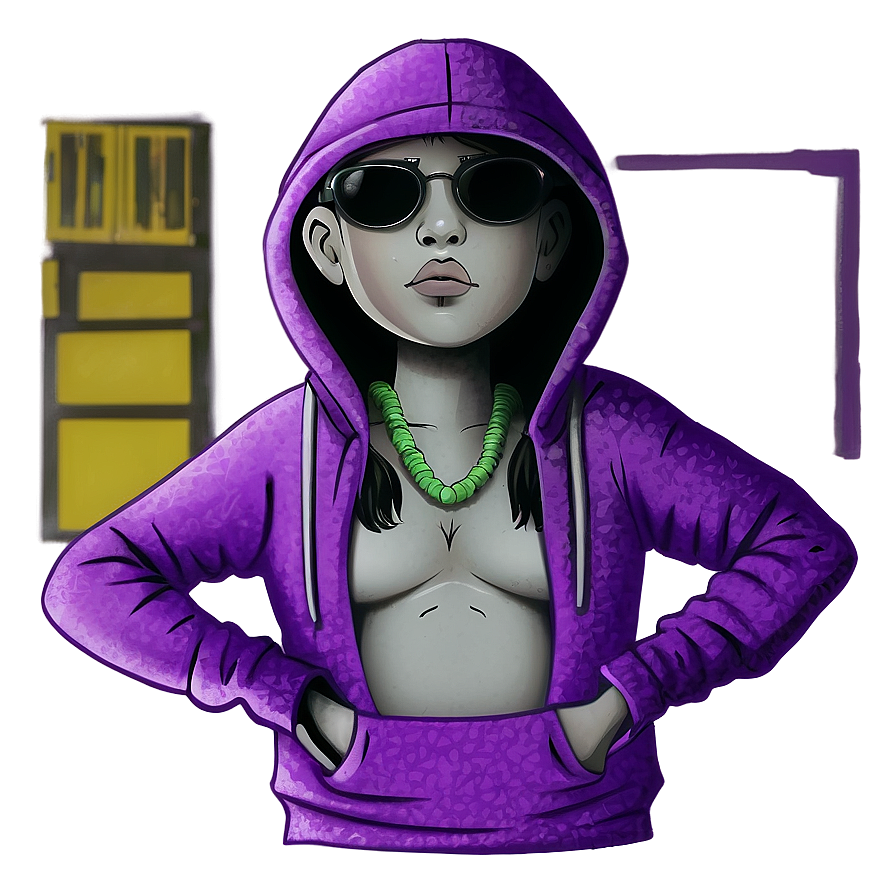 Chic Purple Hoodie Drawing Png 06292024 PNG image