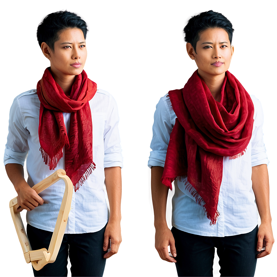 Chic Red Scarf Png 35 PNG image