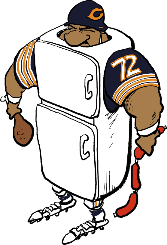 Chicago Bears Fridge Player Cartoon PNG image