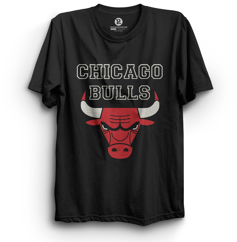 Chicago Bulls Black T Shirt Graphic Design PNG image