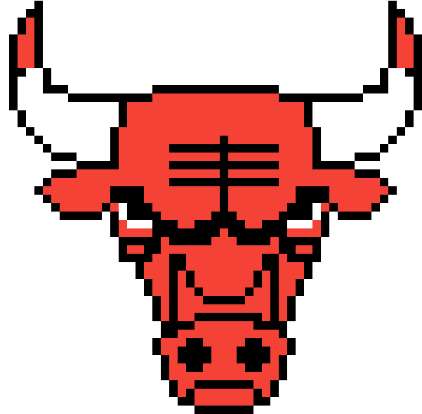 Chicago Bulls Pixel Art Logo PNG image