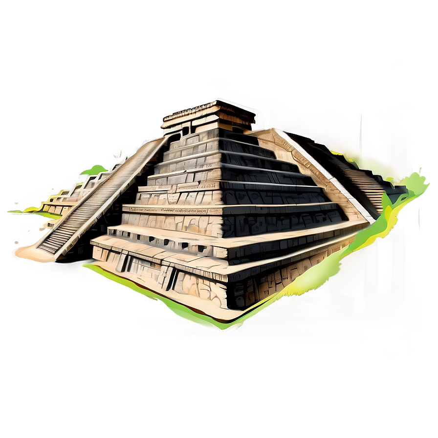 Chichen Itza Detailed Sketch Png Eke PNG image