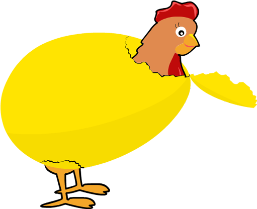 Chick Hatching From Egg Cartoon PNG image