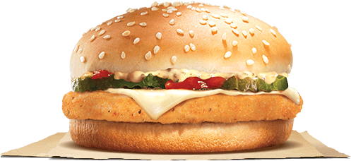 Chicken Burger Sesame Seed Bun PNG image