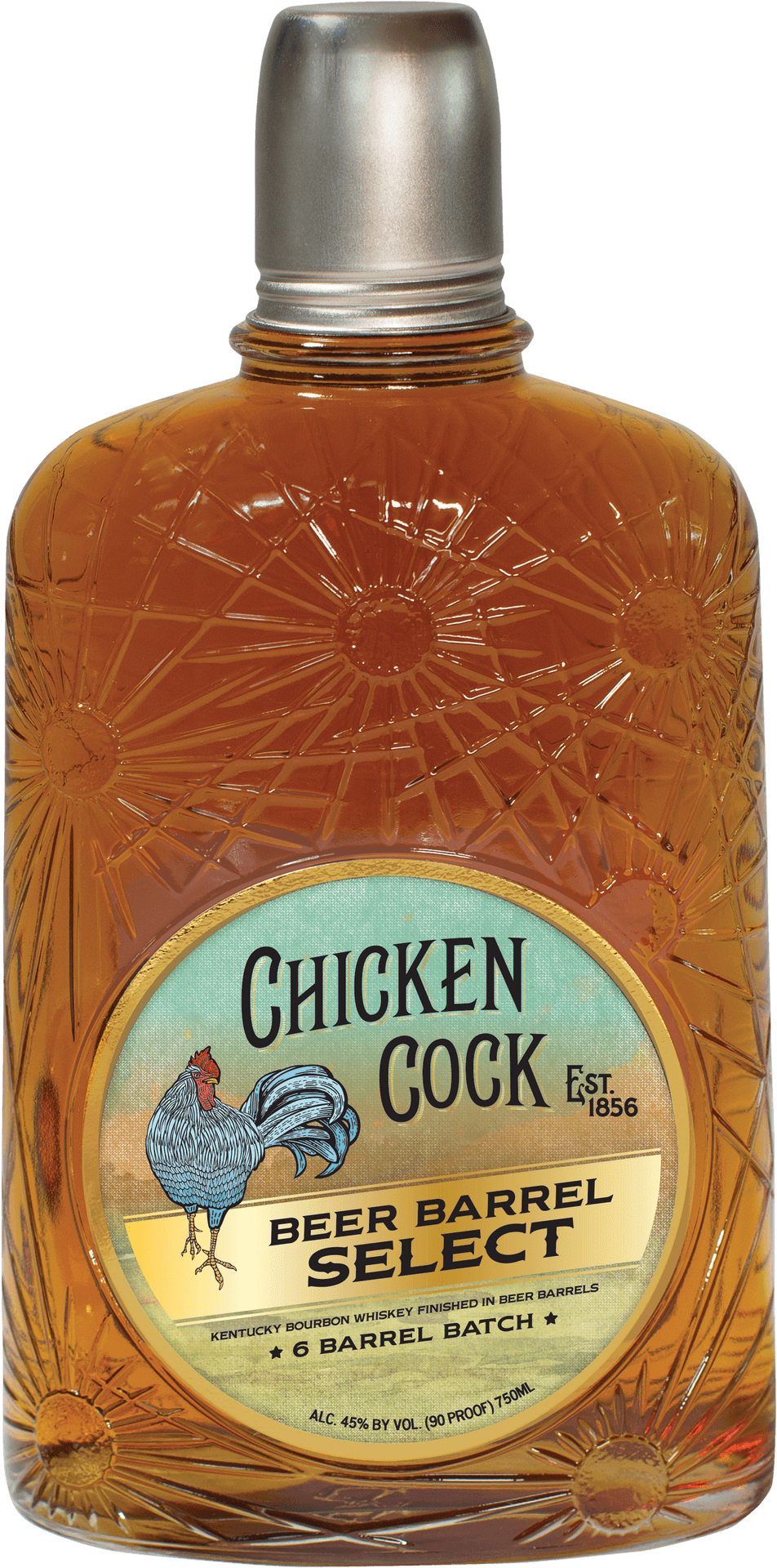Chicken Cock Beer Barrel Select Bourbon Whiskey PNG image