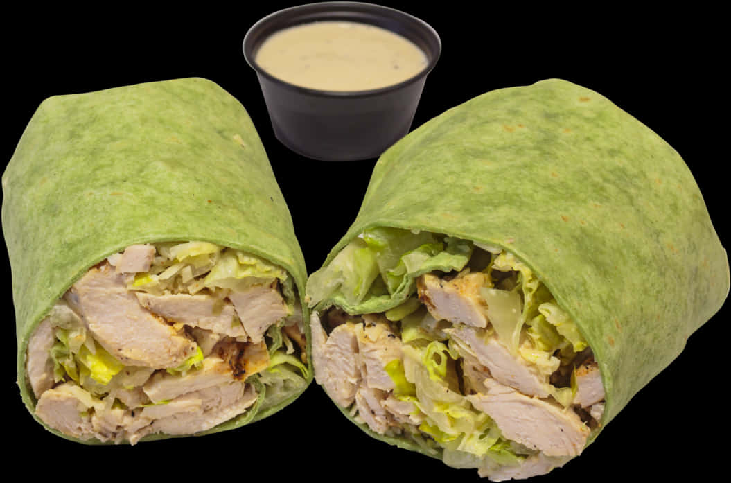 Chicken Shawarma Wrapwith Sauce PNG image