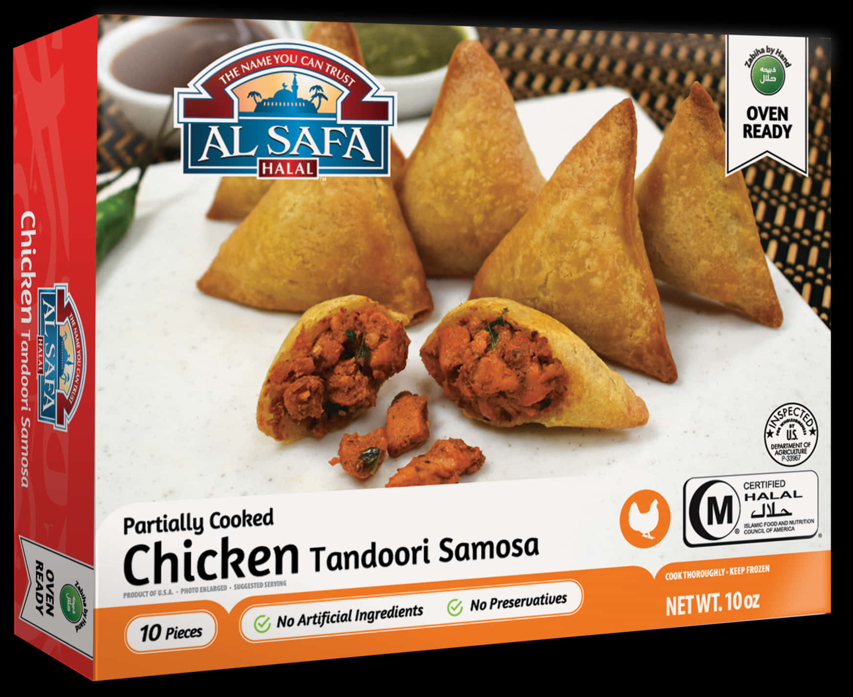 Chicken Tandoori Samosa Packaging PNG image