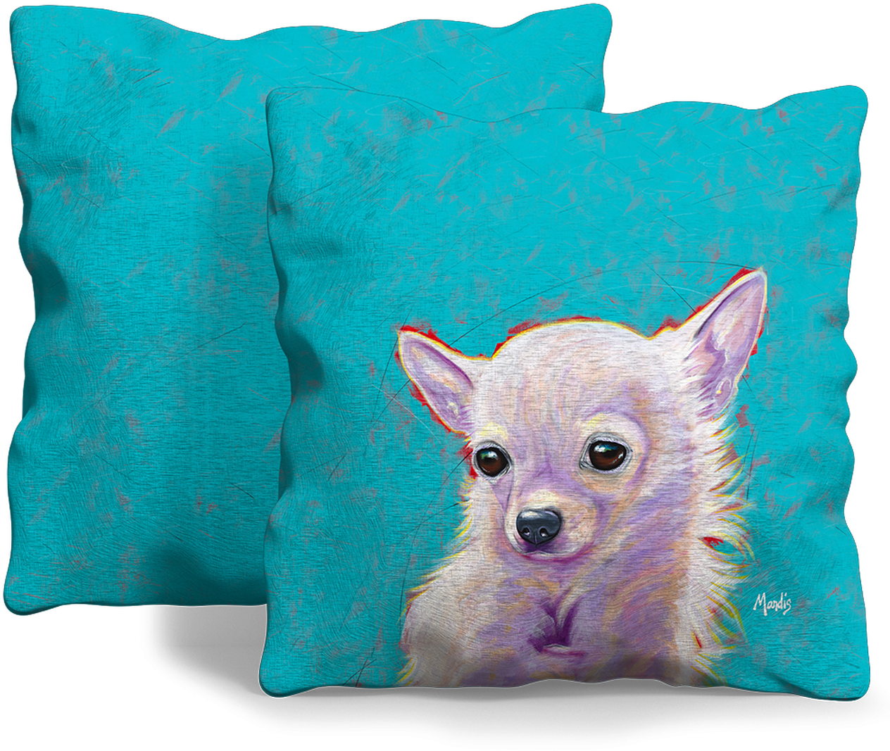 Chihuahua Artistic Cushion Design PNG image