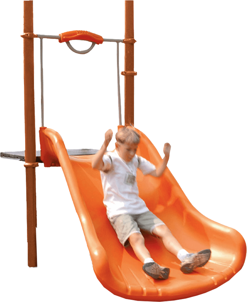 Child Enjoying Playground Slide PNG image