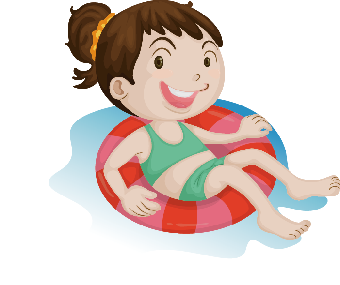 Child In Swim Ring Illustration PNG image