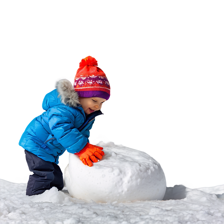 Child Making Snowman Png 05242024 PNG image