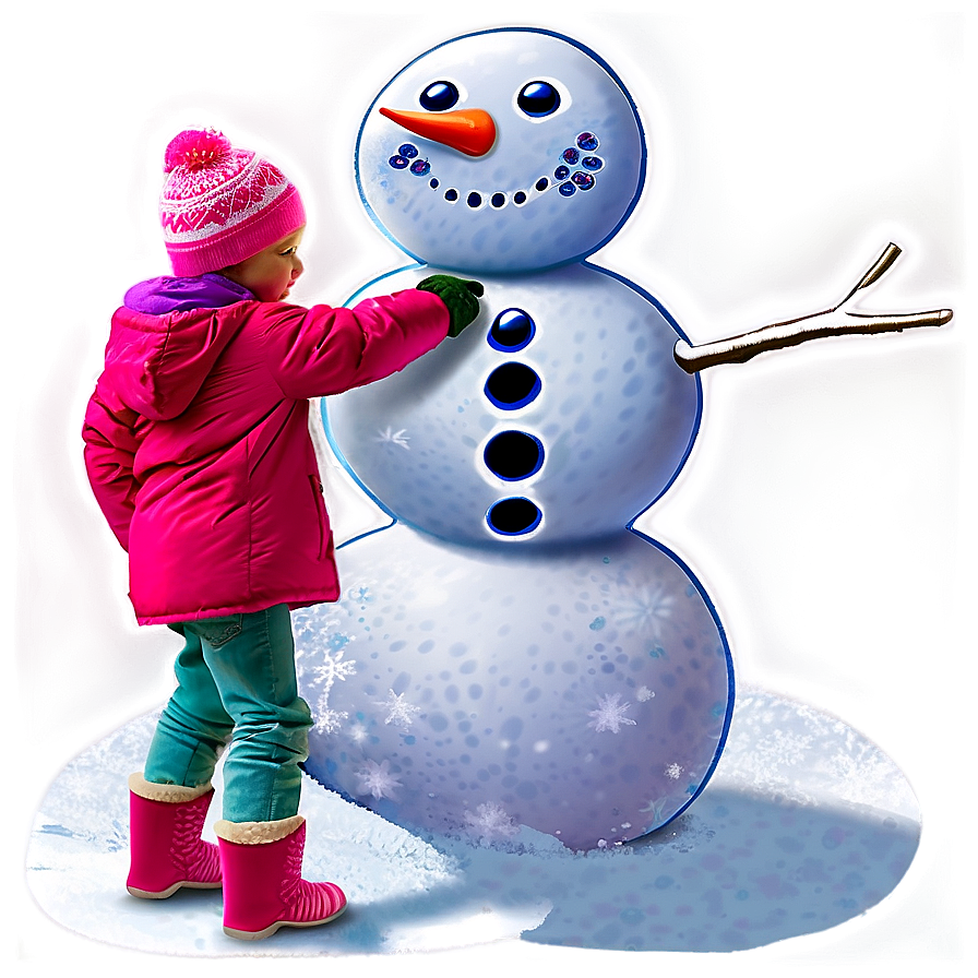 Child Making Snowman Png Unw75 PNG image