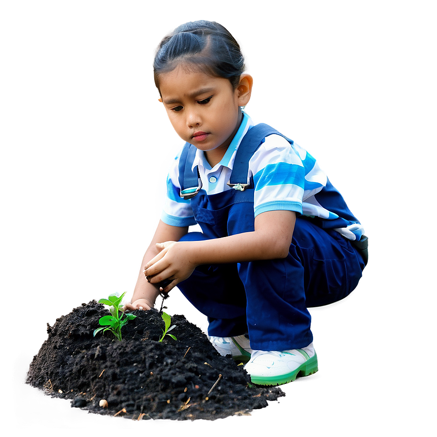 Child Planting Tree Png 05242024 PNG image