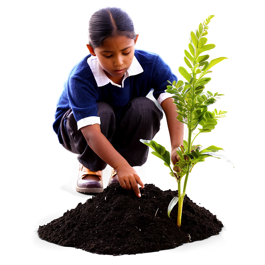 Child Planting Tree Png Tvy89 PNG image