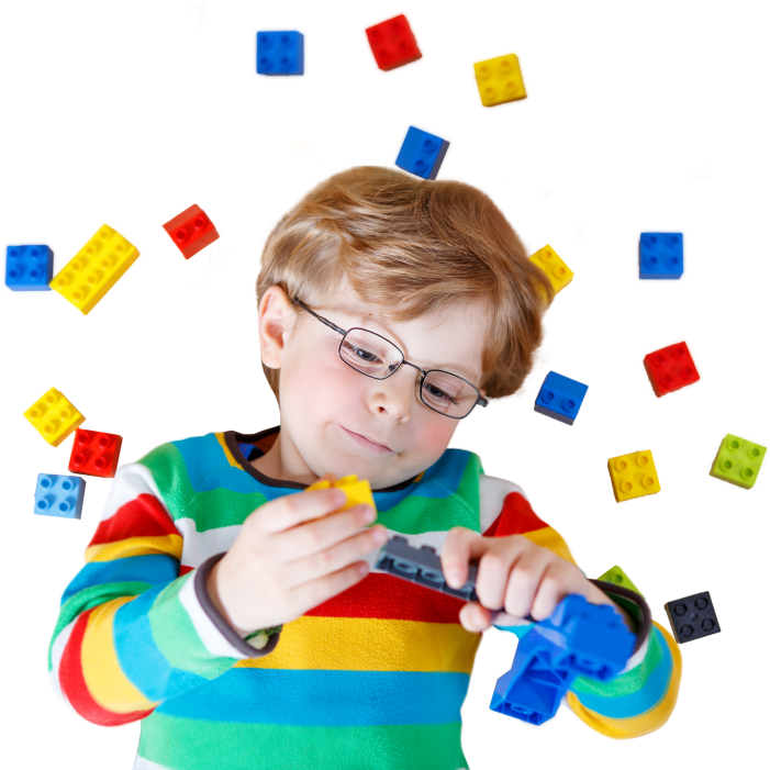 Child Playing With Building Blocks PNG image