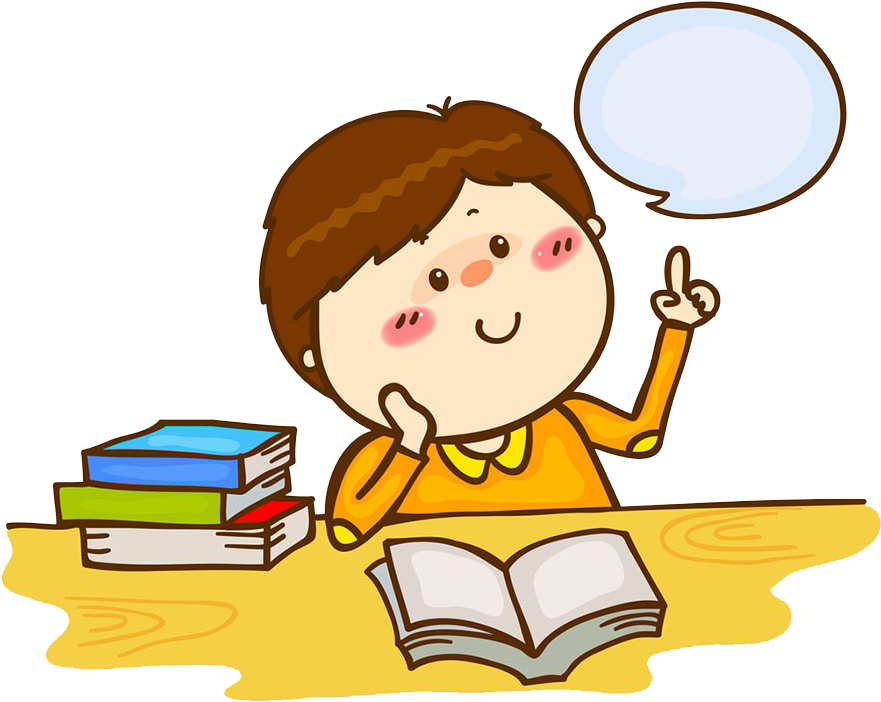 Child Studying Cartoon Clipart PNG image