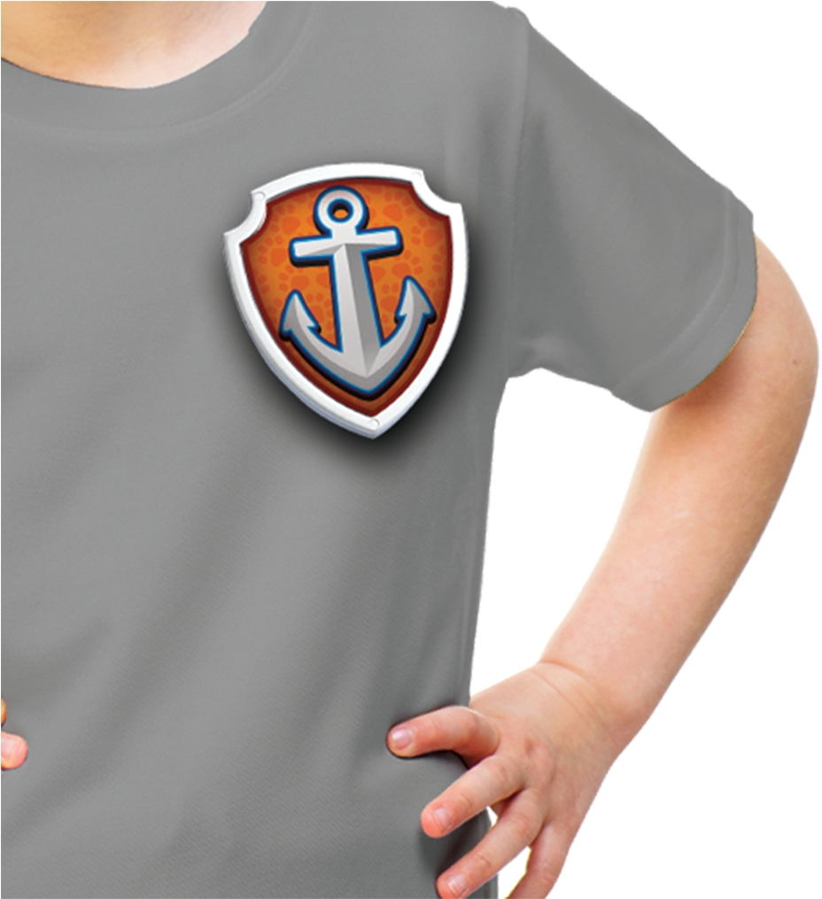 Child With Anchor Shield T Shirt Design PNG image