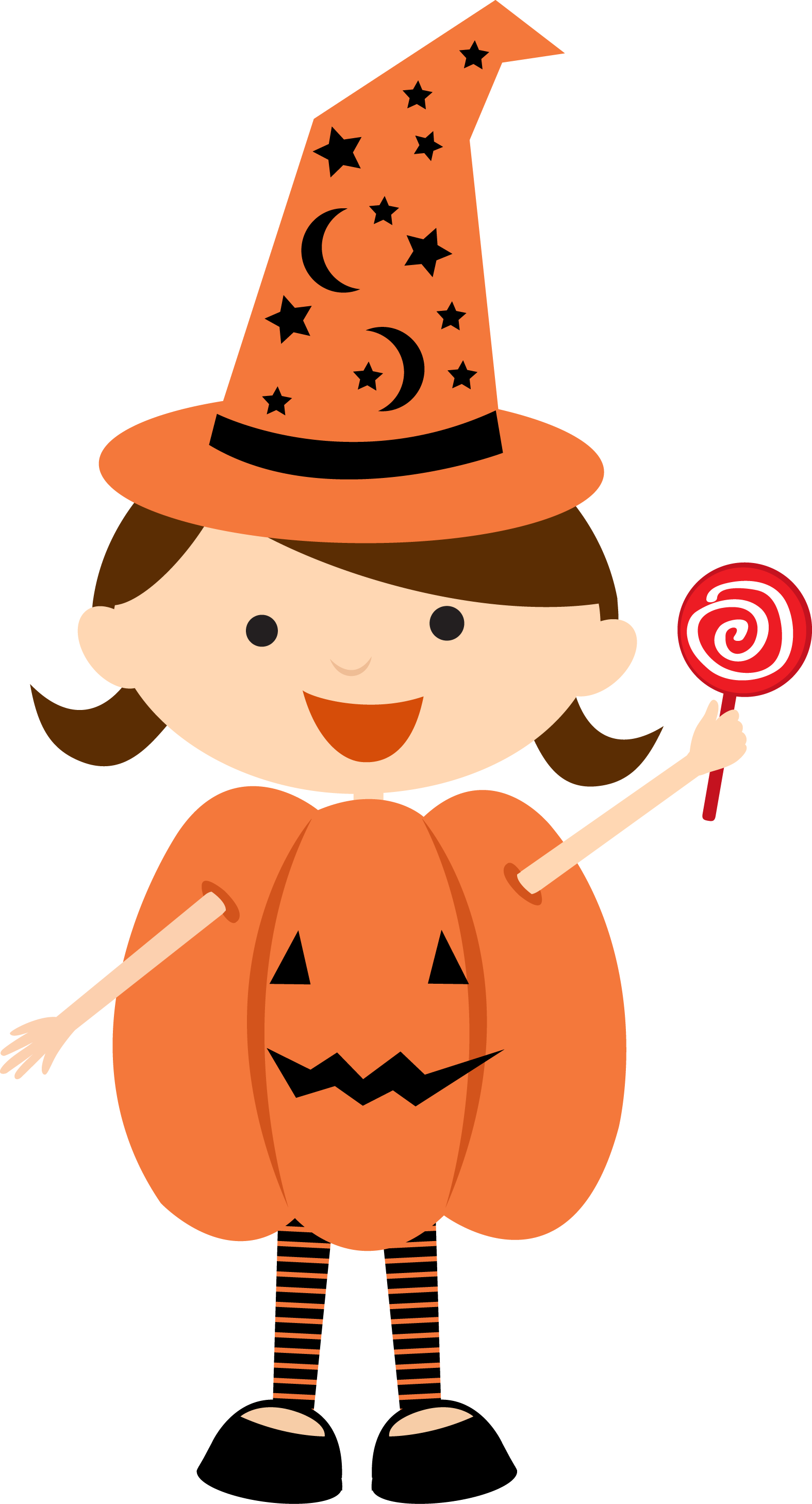 Childin Pumpkin Costumewith Lollipop.png PNG image