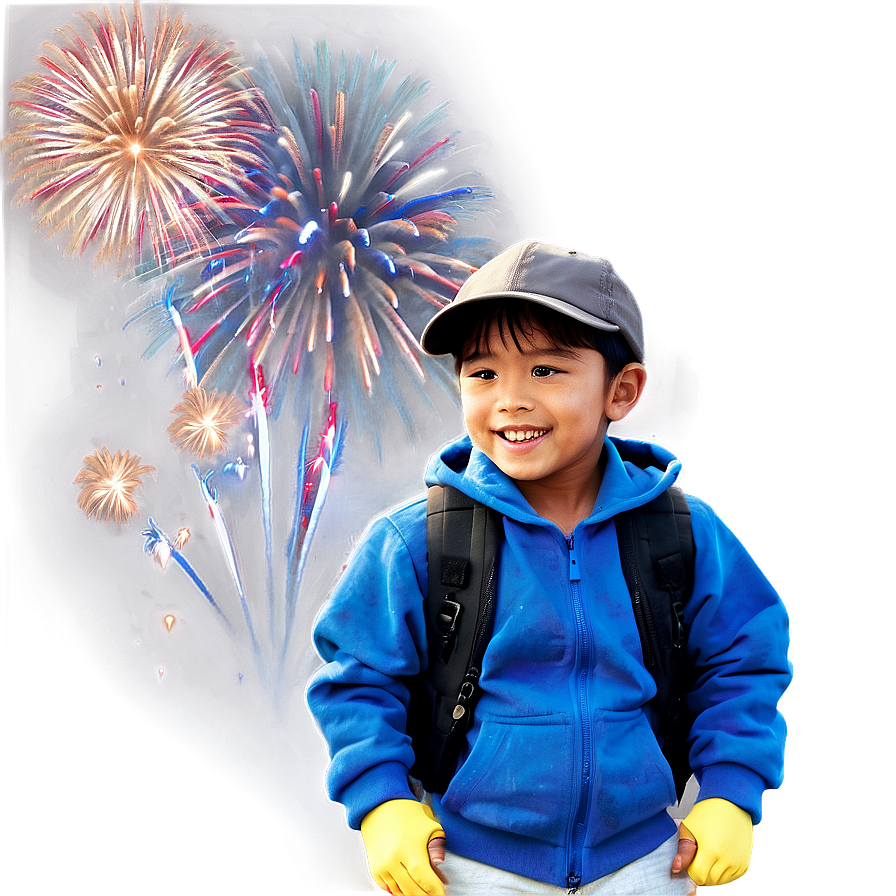 Children And Fireworks Png Phq PNG image