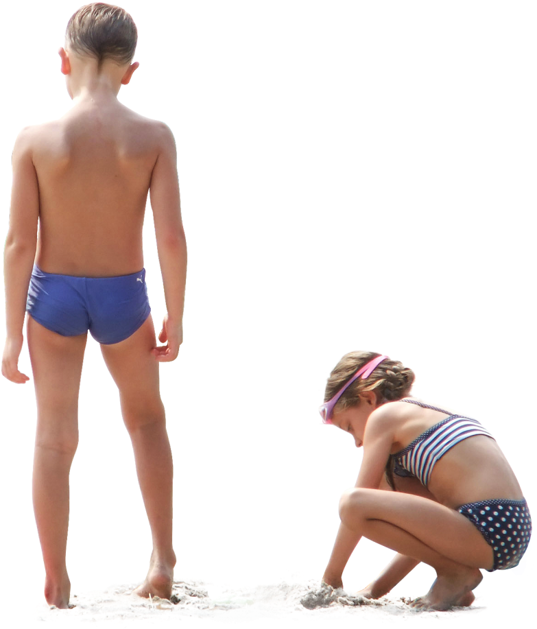 Children Beach Sand Play Swimwear PNG image