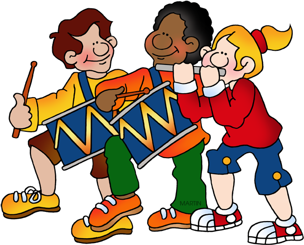 Children Marching Band Cartoon PNG image