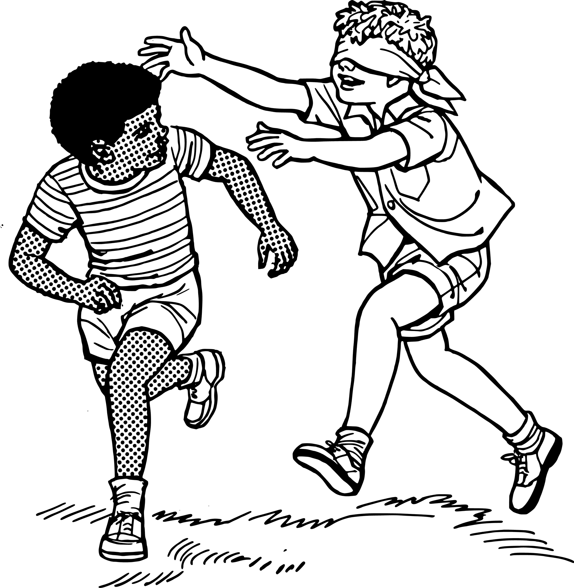 Children Playing Blindfold Game PNG image