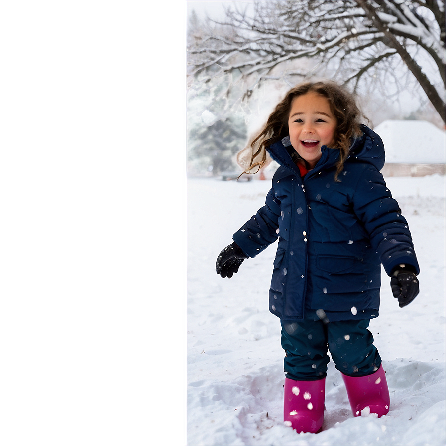 Children Playing In Snowfall Png 06122024 PNG image