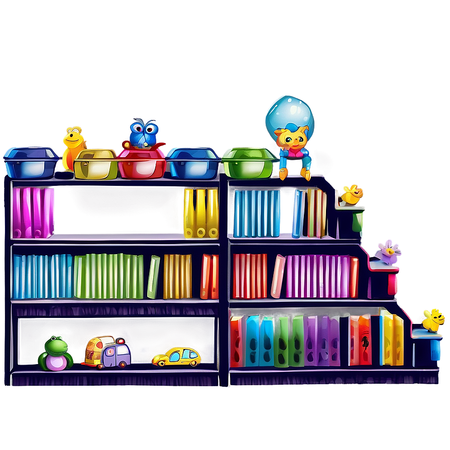 Children's Bookshelf Theme Png Niw PNG image