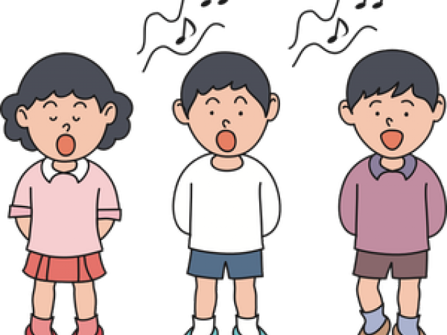 Children Singing Cartoon PNG image