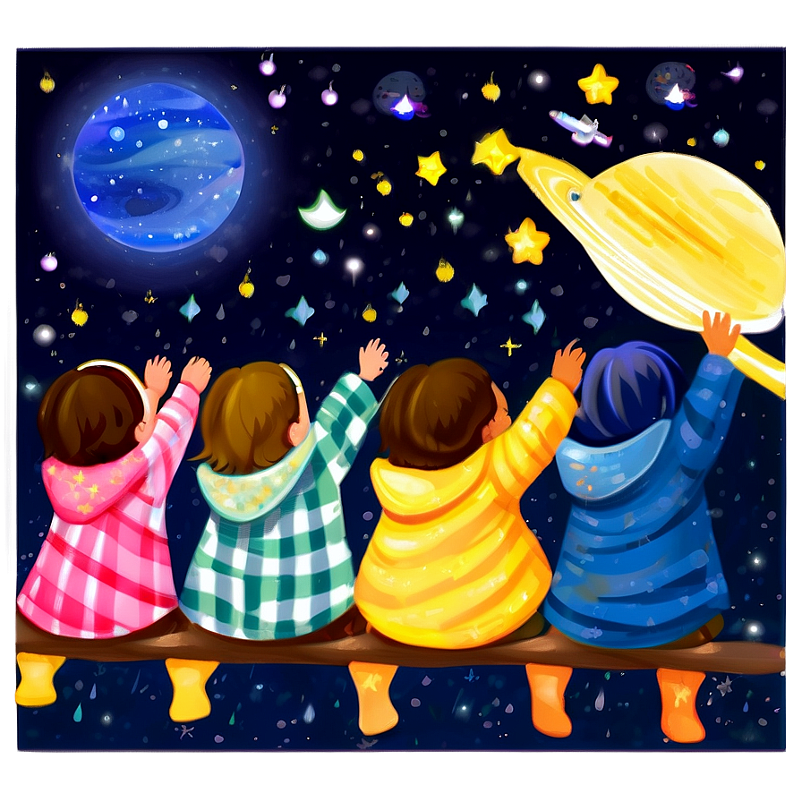 Children Star Gazing Png Rgy5 PNG image