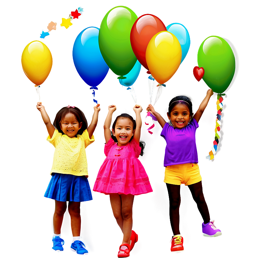 Children With Balloons Png 12 PNG image