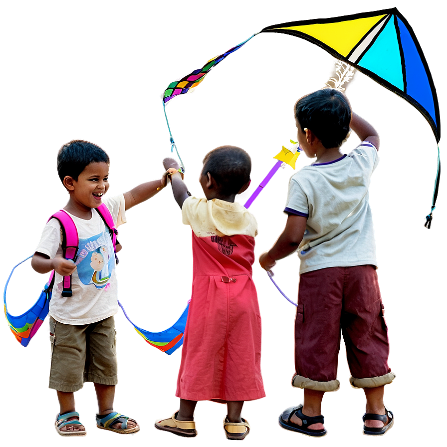 Children With Kites Png 6 PNG image