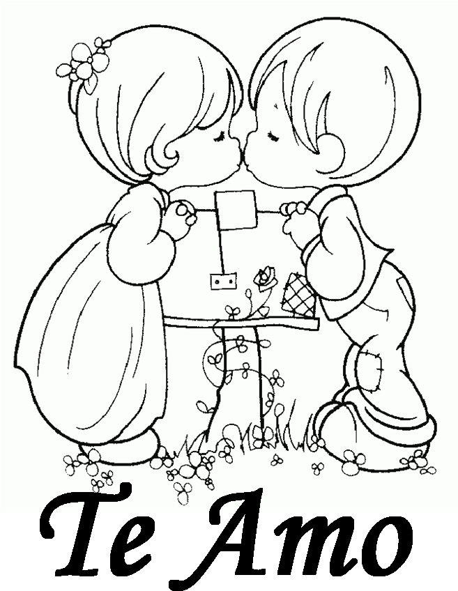 Childrens Kiss Line Drawing PNG image