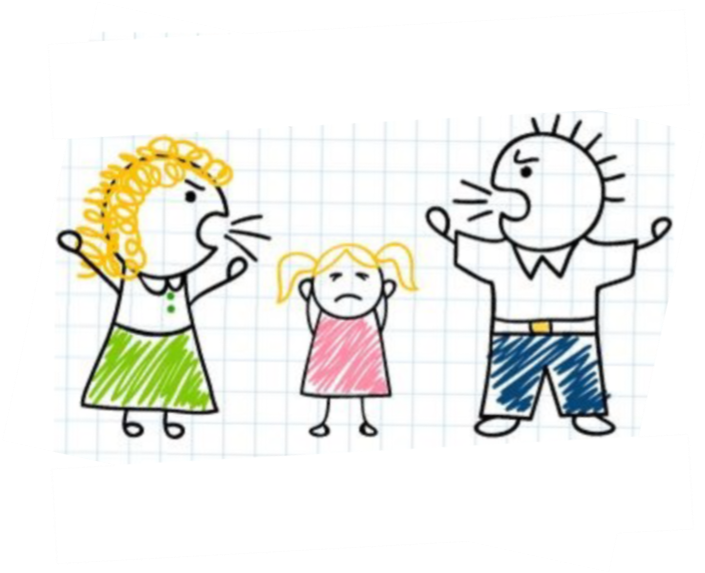 Childs Drawing Family Argument PNG image