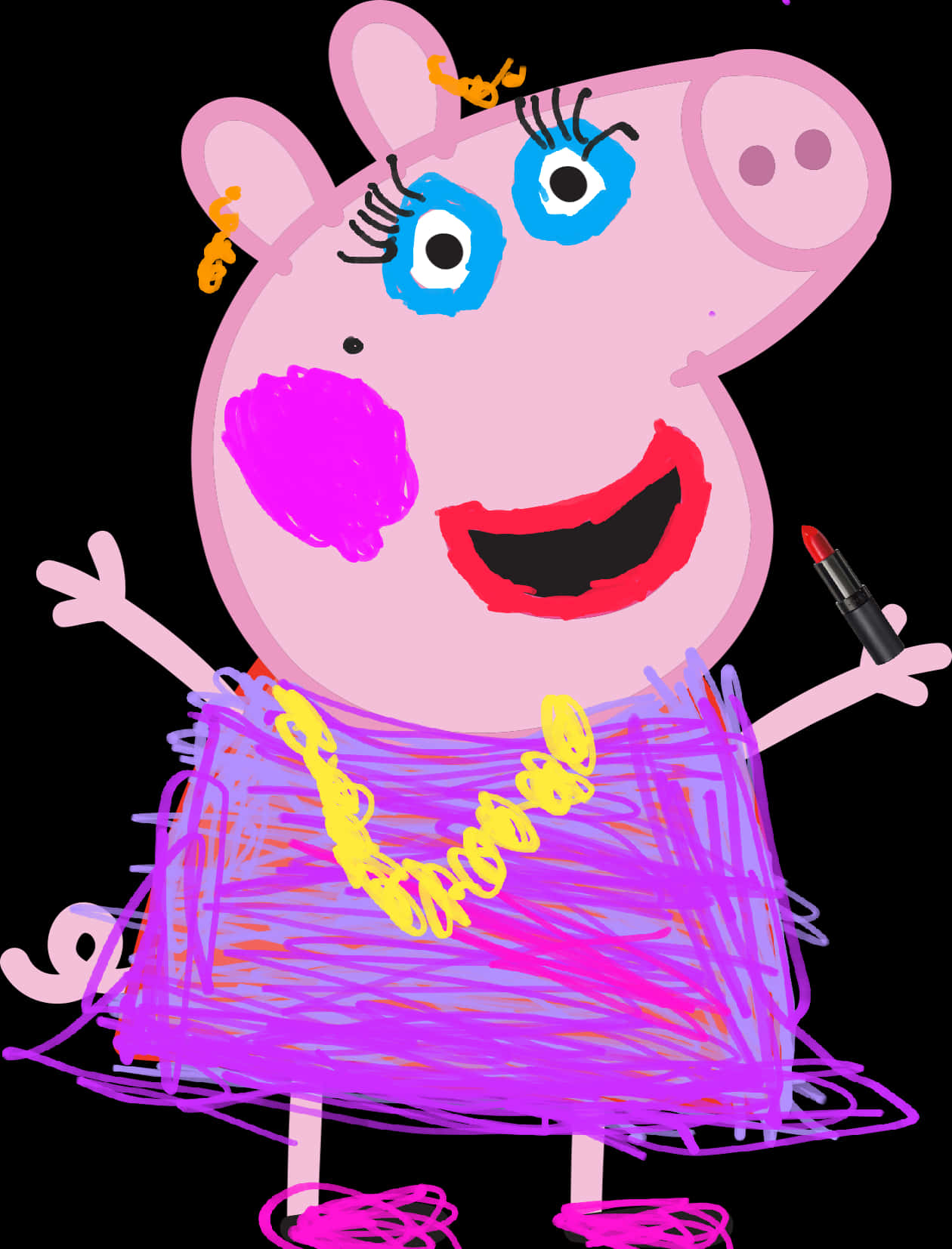 Childs Drawingof Peppa Pig PNG image