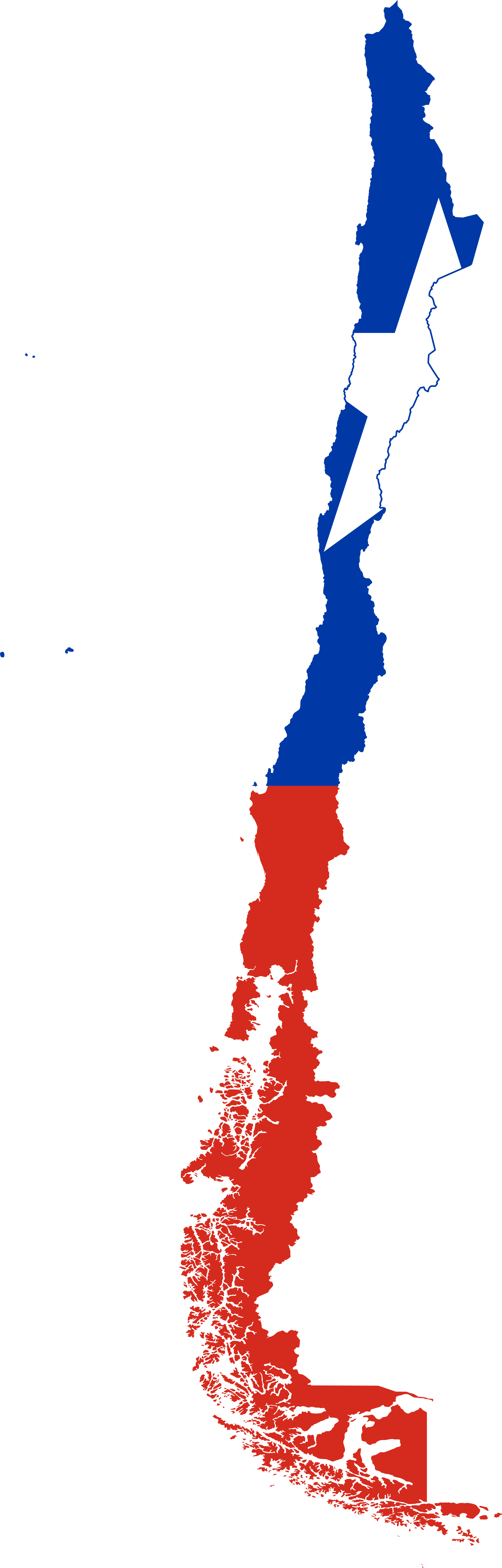 Chile Flag Map Outline PNG image