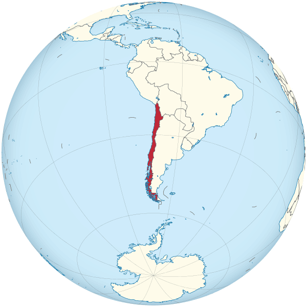 Chile Highlightedon Global Map PNG image