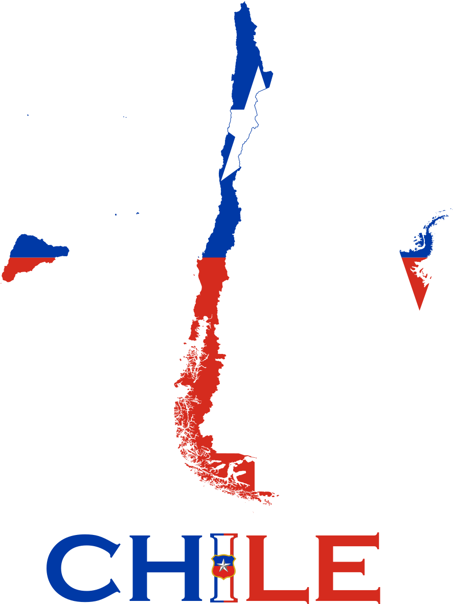 Chile Map Graphicwith Flag Colors PNG image