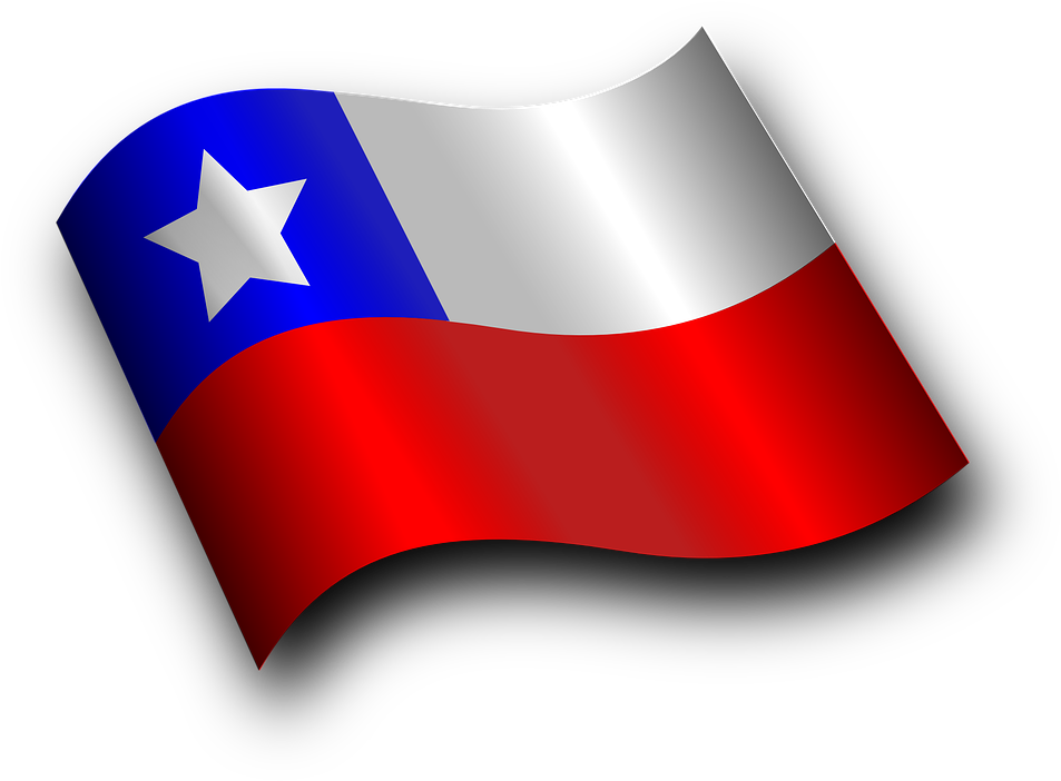 Chilean Flag Waving Graphic PNG image