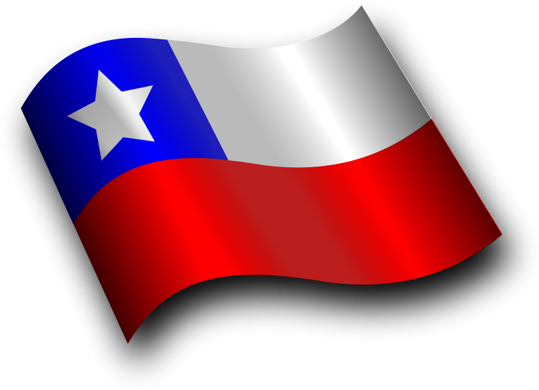 Chilean Flag Waving Graphic PNG image