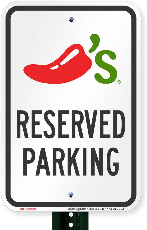 Chilis Reserved Parking Sign PNG image