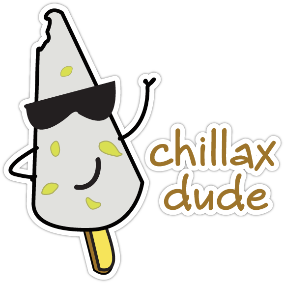 Chillax Dude Kulfi Cartoon PNG image