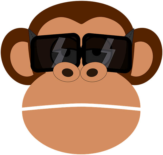 Chimpanzee Cartoonwith Sunglasses PNG image