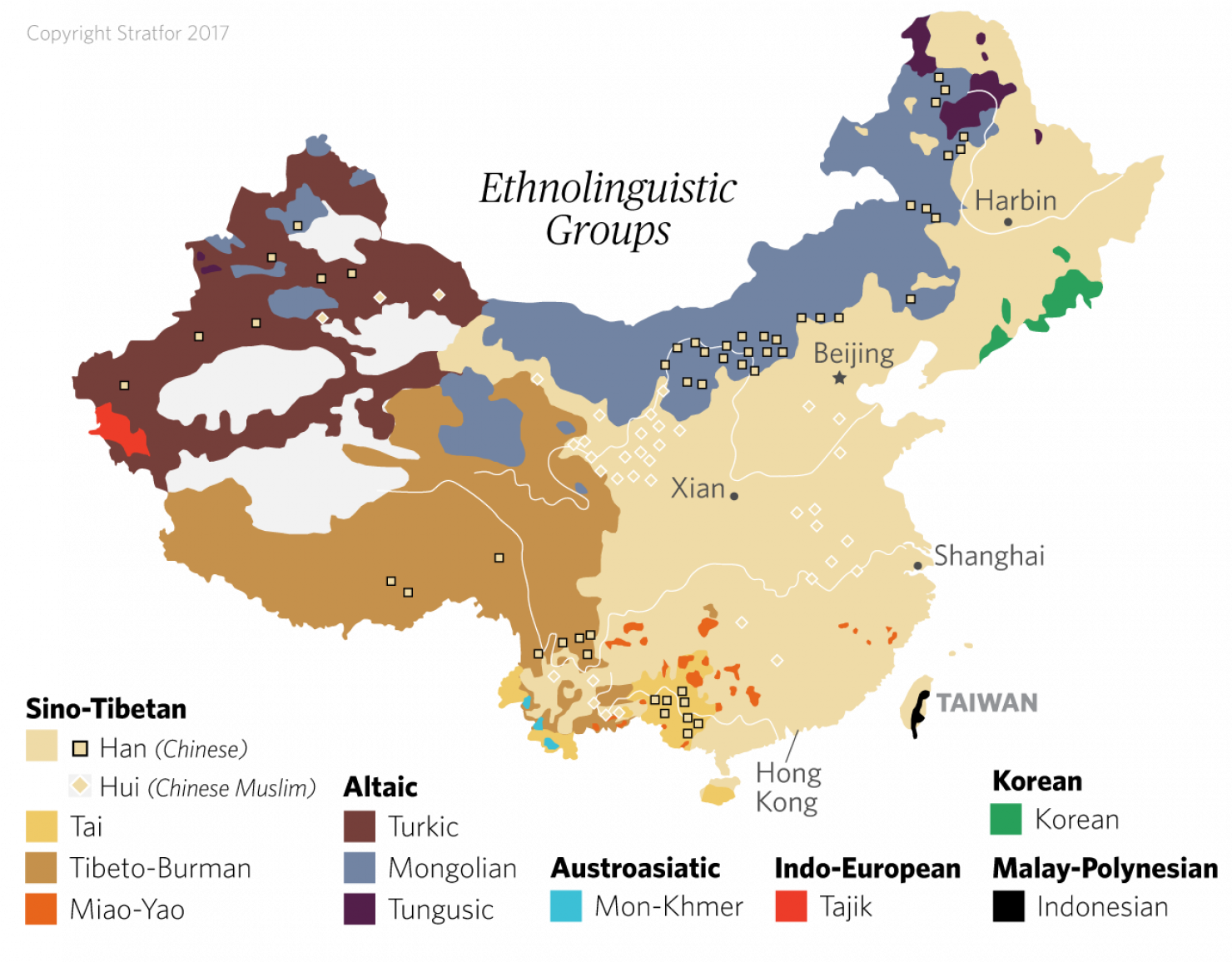 China Ethnolinguistic Groups Map PNG image