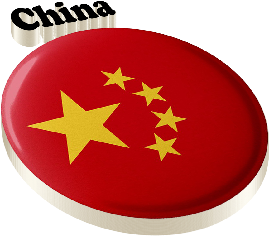 China Flag Button Graphic PNG image