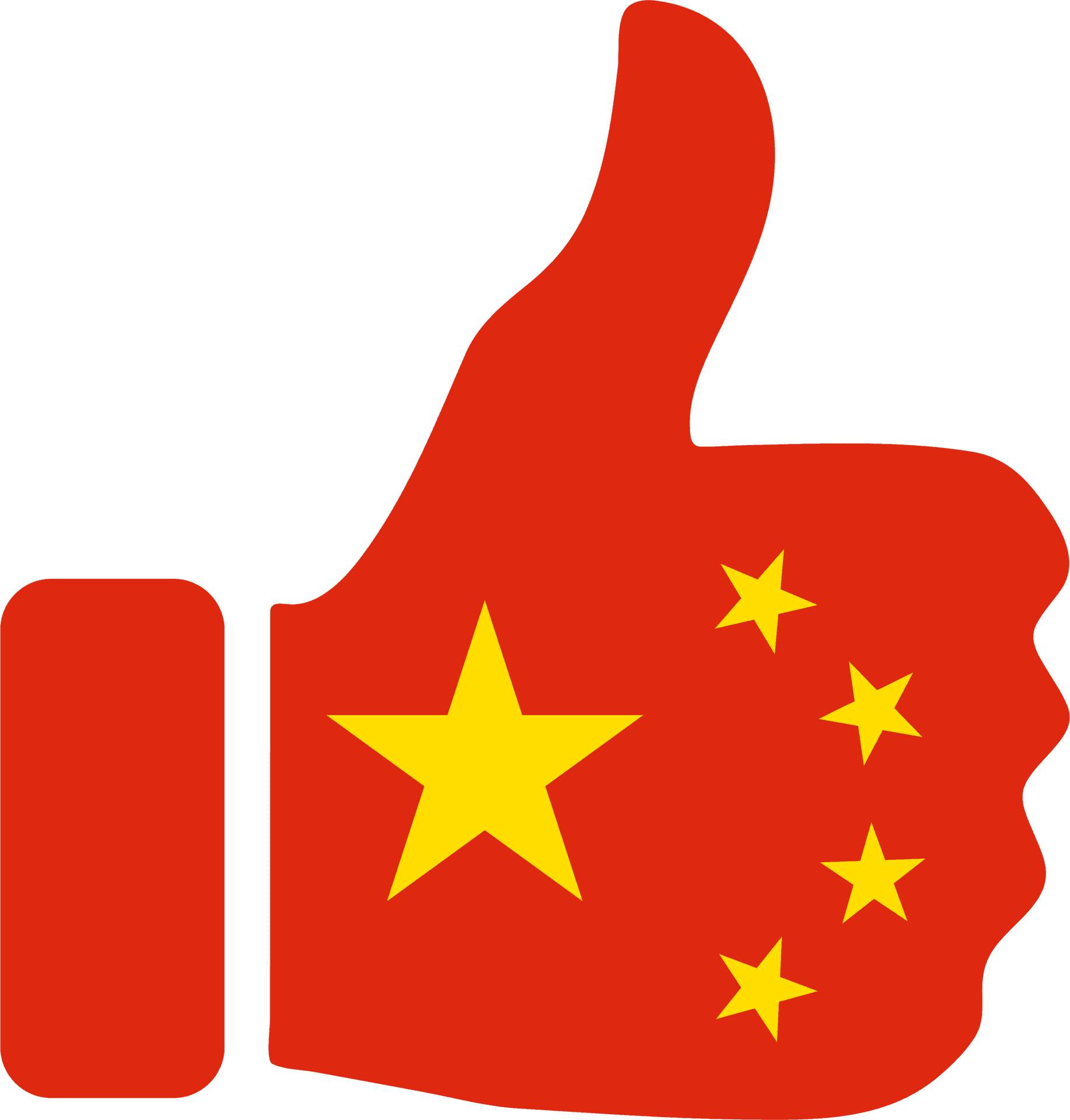 China Flag Thumbs Up Graphic PNG image